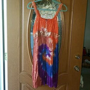 Devine Tie dye wrinkle dress Sz. L NWT